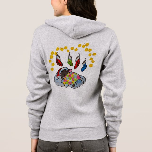 Veste À Capuche Souris de Noël et de Nouvel An avec bas (Dos)
