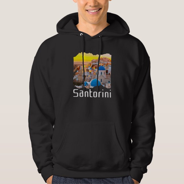 Veste À Capuche Souvenir de Santorin Grèce (Devant)