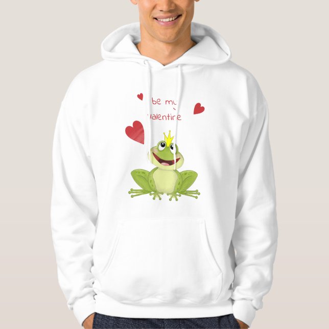 Veste À Capuche Soyez ma Saint Valentin Cute Frog Prince (Devant)