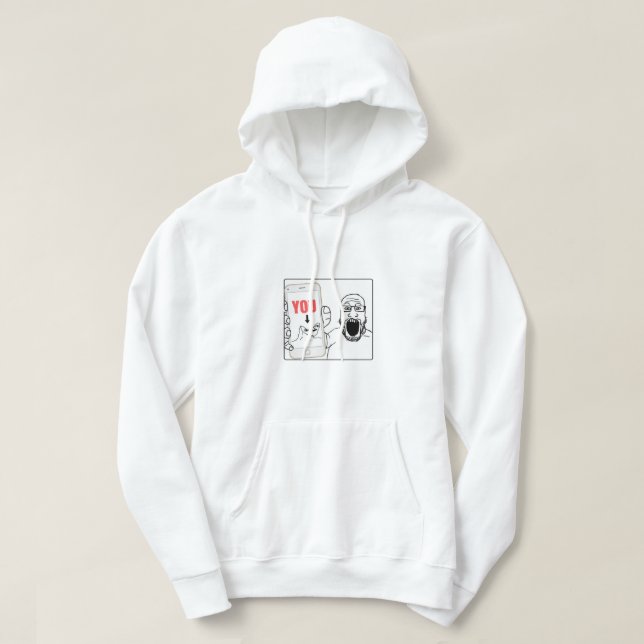 Veste À Capuche Soyjak montre son mème téléphonique (Design devant)