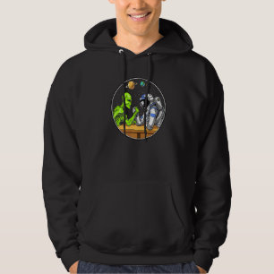 Veste À Capuche Space Alien Astronaute Arm Wrestling Science Ficti