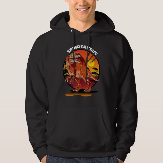Veste À Capuche Spinosaurus Dinosaur Avec Arrière - plan (Devant)