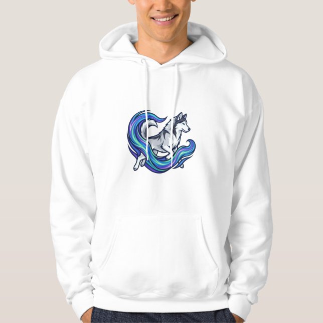 Veste À Capuche Spirit Husky Électrique Aura Graphique Bleu (Devant)