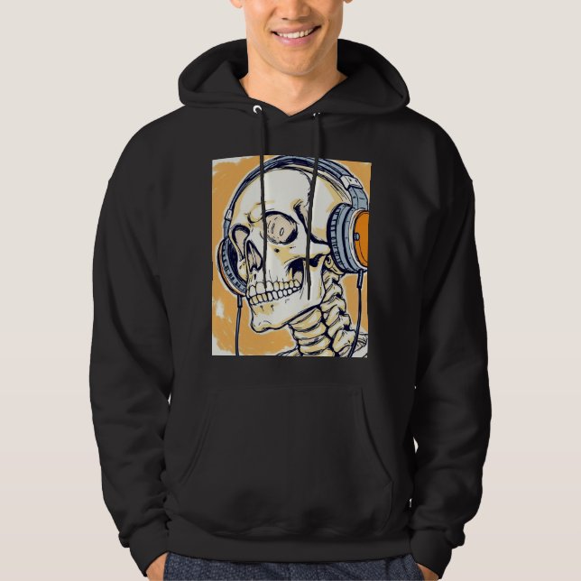 Veste À Capuche Squelette avec casque audio (Devant)