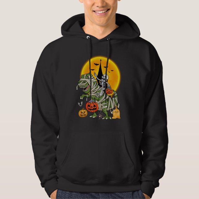 Veste À Capuche squelette de dinosaure halloween (Devant)