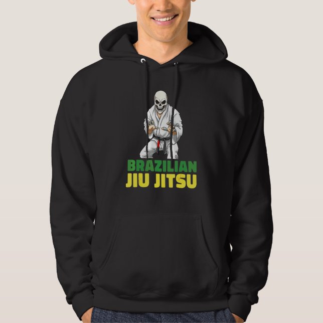 Veste À Capuche Squelette de Jiu-Jitsu Brésilien et de Grappling (Devant)