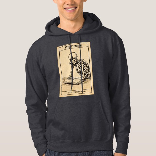 Veste À Capuche Squelette penseur (Devant)