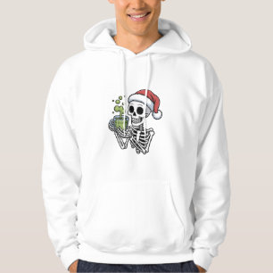 Veste À Capuche Squelette tenant une boisson Matcha portant un cha