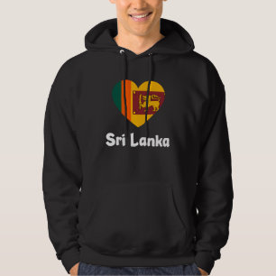 Veste À Capuche Sri Lanka Drapeau du cœur Cool Asie Minimal Sri La