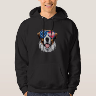 Veste À Capuche St Bernard Dog American USA Drapeau Patriotique 4è