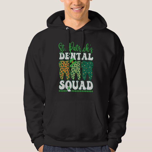 Veste À Capuche St Patrick's Dental Squad Leopard Tooth For Dentis (Devant)