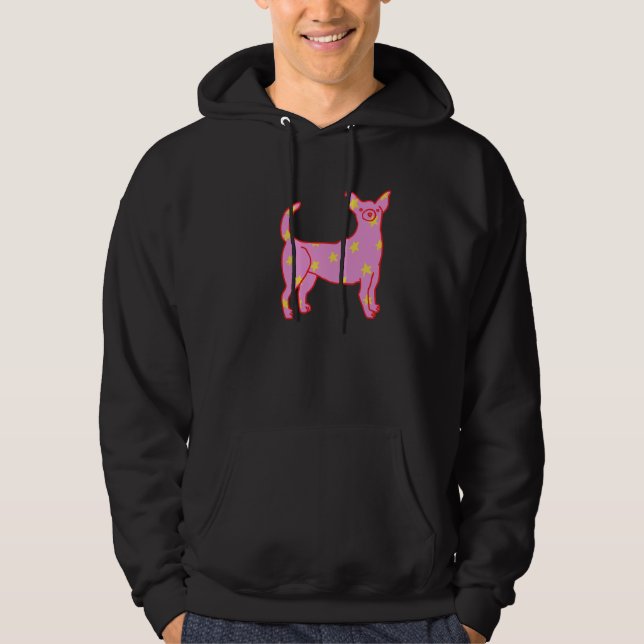 Veste À Capuche Star rose Chihuahua (Devant)