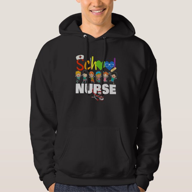 Veste À Capuche Stéthoscope de reconnaissance d'infirmière scolair (Devant)
