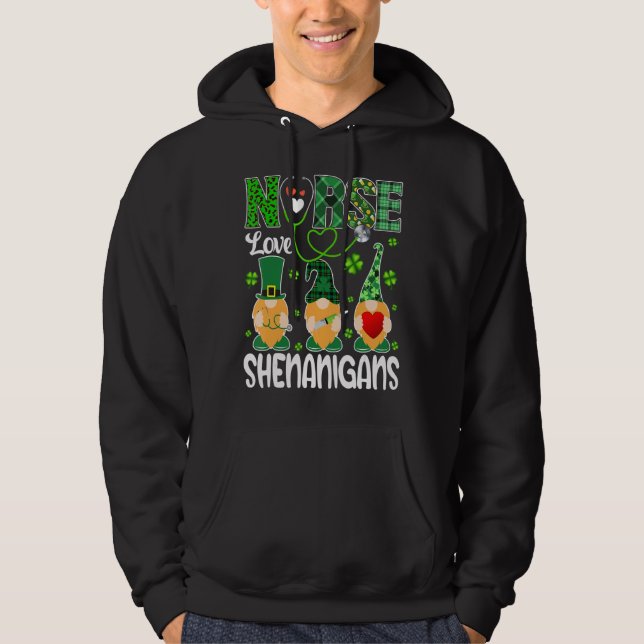 Veste À Capuche Stethoscope Gnomes irlandais Shenanigans Infirmièr (Devant)