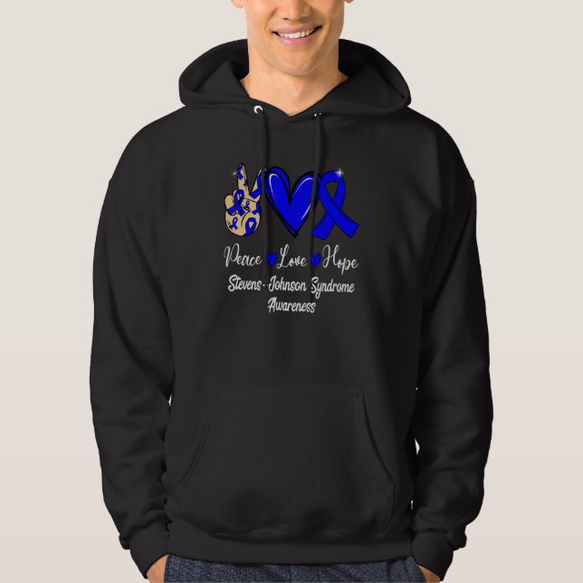Veste À Capuche Stevens Johnson Syndrome SJS Peace Love Hope Blue (Devant)