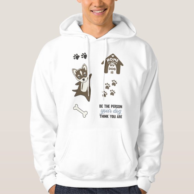 Veste À Capuche Stick Pack chic avec pattes de chiot Husky Chig (Devant)
