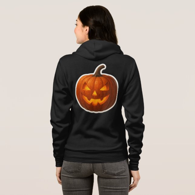 Veste À Capuche Sticker Citrouille Halloween éffrayant (Dos entier)