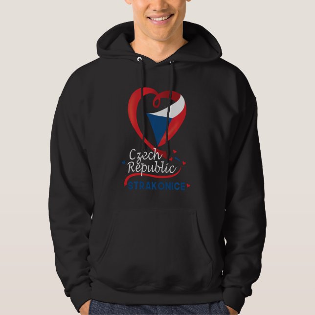 Veste À Capuche Strakonice République Tchèque Drapeau Coeur Lion C (Devant)