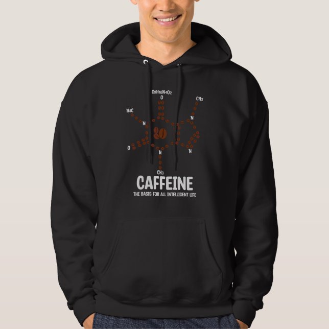 Veste À Capuche Structure Chimique du Café Molécule de Caféine Chi (Devant)