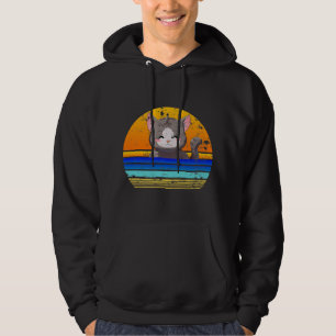 Veste À Capuche Style Cat Sunset Retro 80s Cadeau Vintage