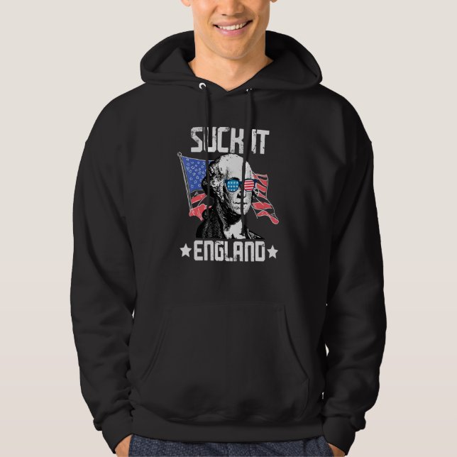 Veste À Capuche Suck It Angleterre 4 juillet (Devant)