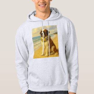 Veste À Capuche Sudadera perro San Bernardo en la playa a pintura