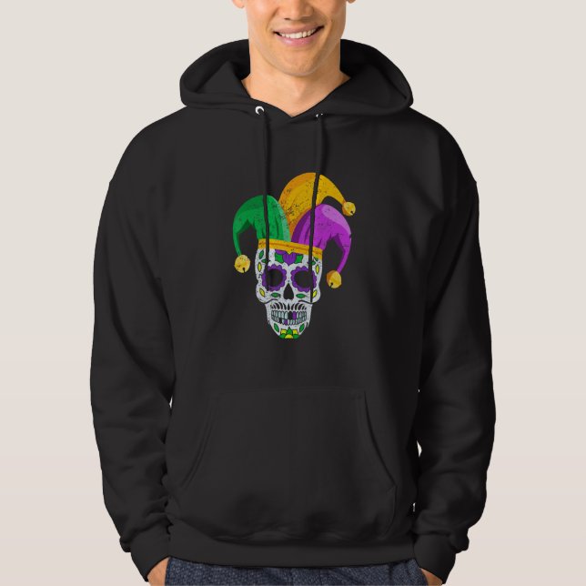 Veste À Capuche Sugar Skull Mardi Gras Party Apparel  Men Women Ki (Devant)