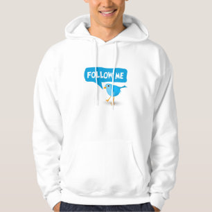 Veste À Capuche Suivez-moi des médias bleus de Social d'oiseau de