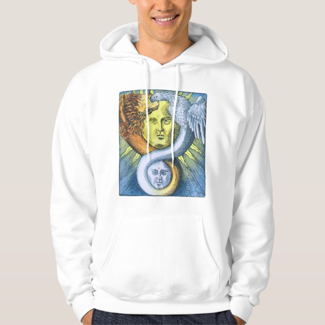 Veste À Capuche Sun et lune, lion et oiseau Ouroboros (Devant)