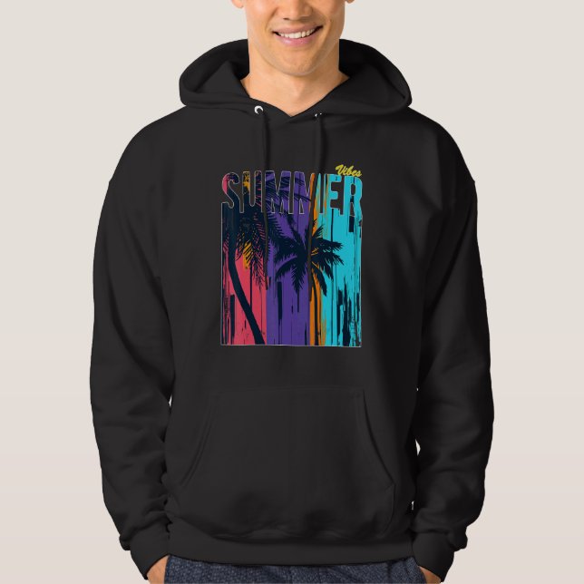 Veste À Capuche Sunset Palm Tree Vacances d'été Holiday Beach Co (Devant)
