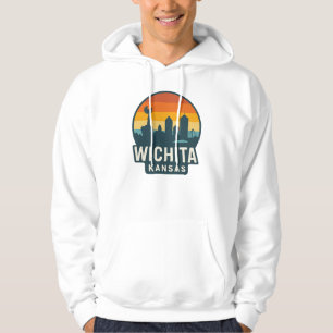Veste À Capuche Sunset Skyline Wichita Kansas   Ville moderne rétr
