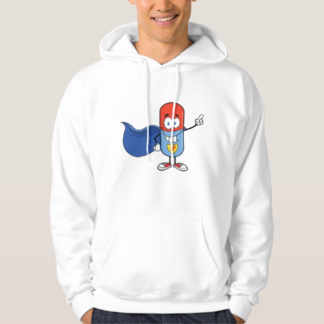 Veste À Capuche Super Pill Cartoon Héros Personnage (Devant)