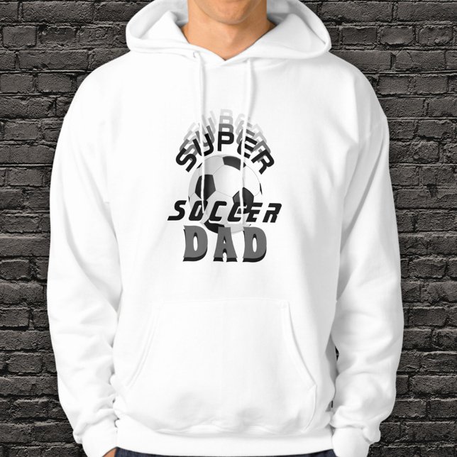 Veste À Capuche Super Soccer Papa Football Sport Père Blanc (Créateur téléchargé)