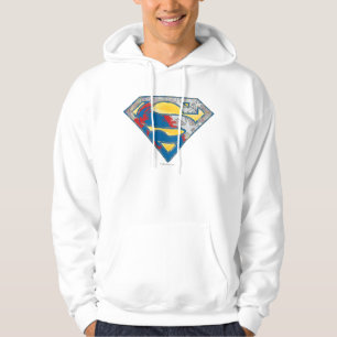 Veste À Capuche Superman S-Shield Logo gris jaune rouge noir