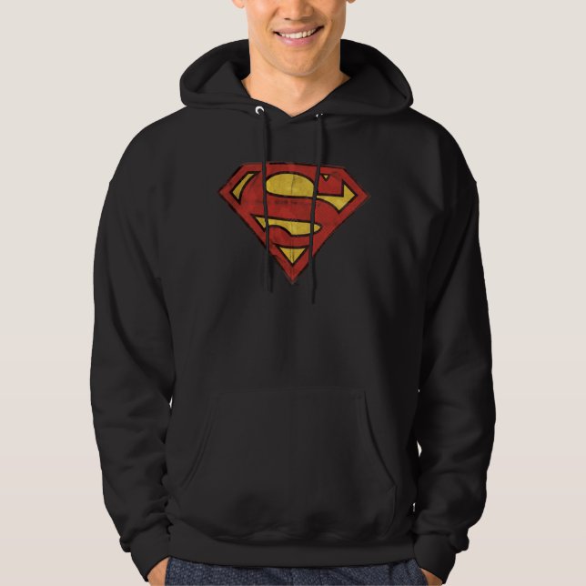 Veste À Capuche Superman S-Shield | Logo Grunge (Devant)