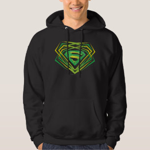 Veste À Capuche Superman Stylisé Logo Décoratif Vert