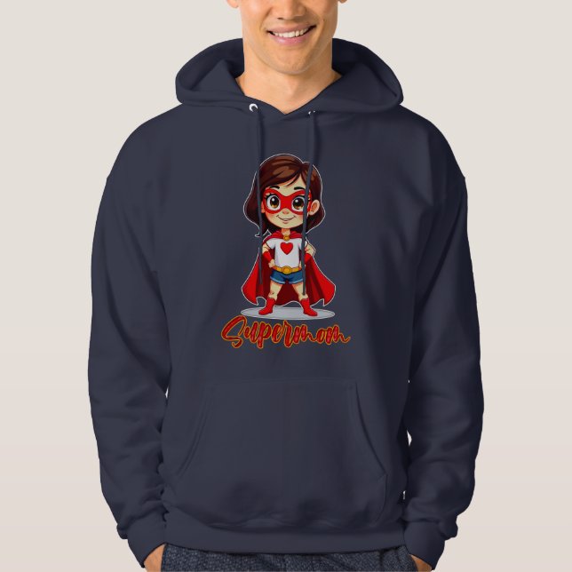 Veste À Capuche Supermom – Cute Mother Superhero Design (Devant)