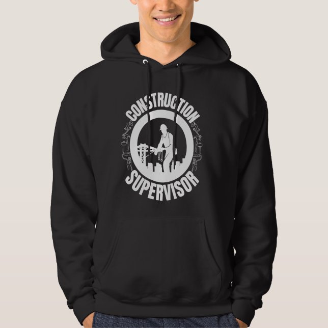 Veste À Capuche Superviseur de la construction Profession de trava (Devant)