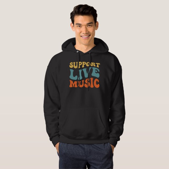 Veste À Capuche Support Live Music - Retro Typography Band Merch (Devant entier)