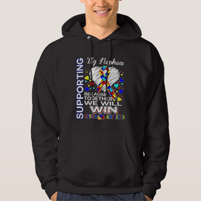 Veste À Capuche Supporting My Nephew Autism Awareness Team (Devant)