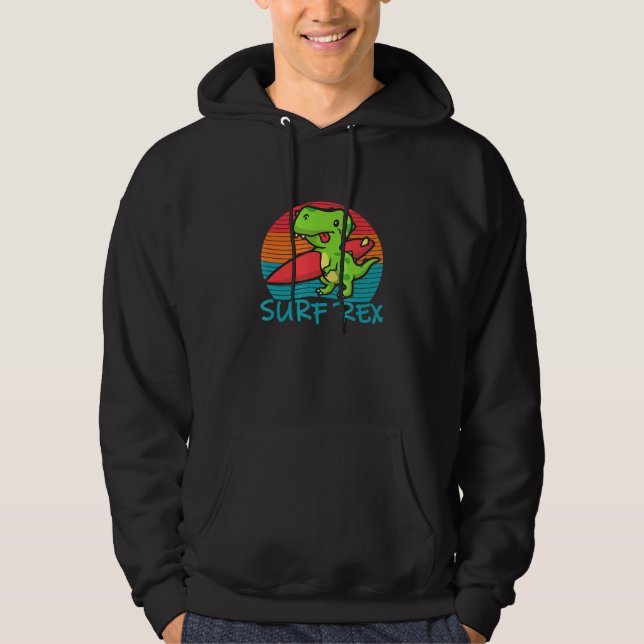 Veste À Capuche Surfer T-Rex - Roulez Dans Les Vagues (Devant)