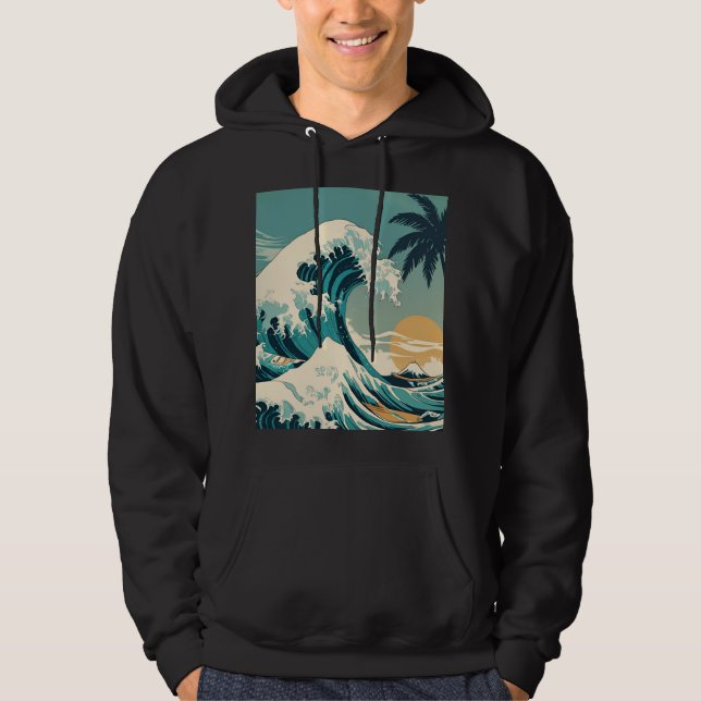 Veste À Capuche Surf's Up Retro Wave Design Classic California (Devant)