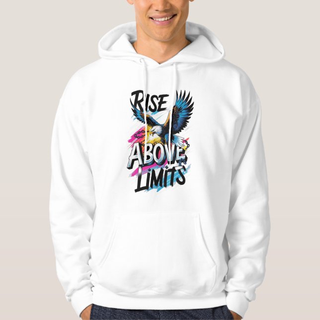 Veste À Capuche Surmonter les Limites – Tee à Typographie Inspiran (Devant)