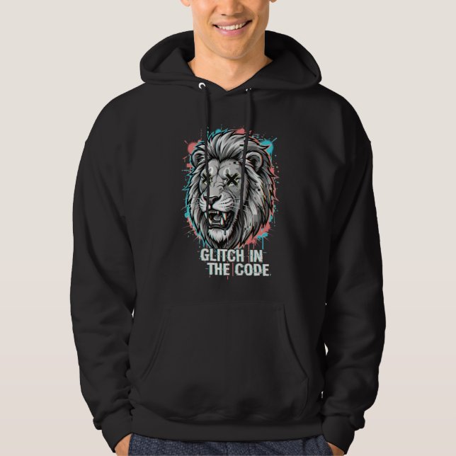 Veste À Capuche survêtement lion glitch (Devant)
