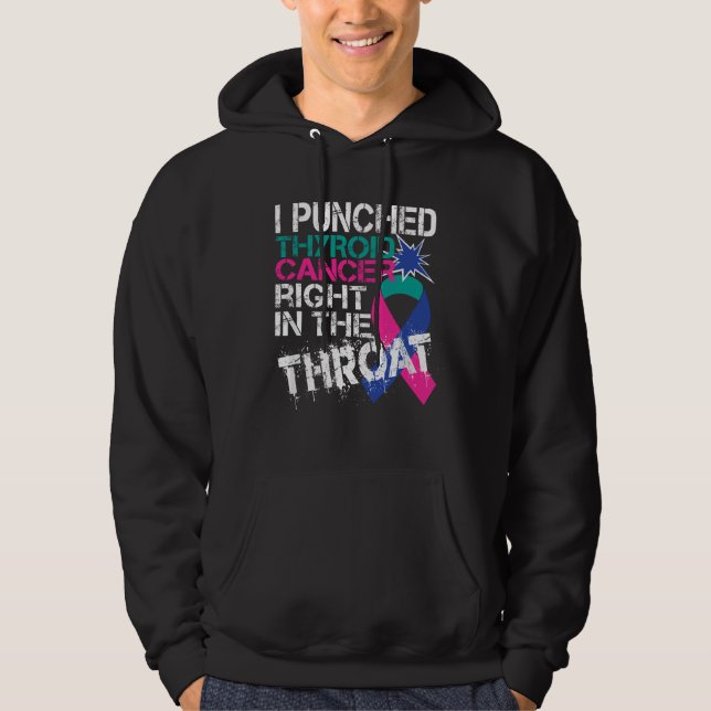 Veste À Capuche Survivant du cancer de la thyroïde sensibilisation (Devant)
