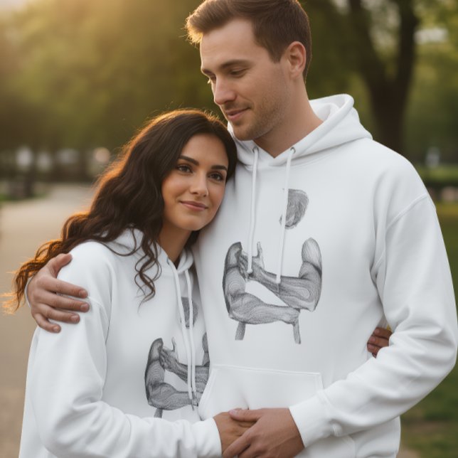 Veste À Capuche Sweat-shirt à capuche avec câlin émotionnel abstra (Créateur téléchargé)