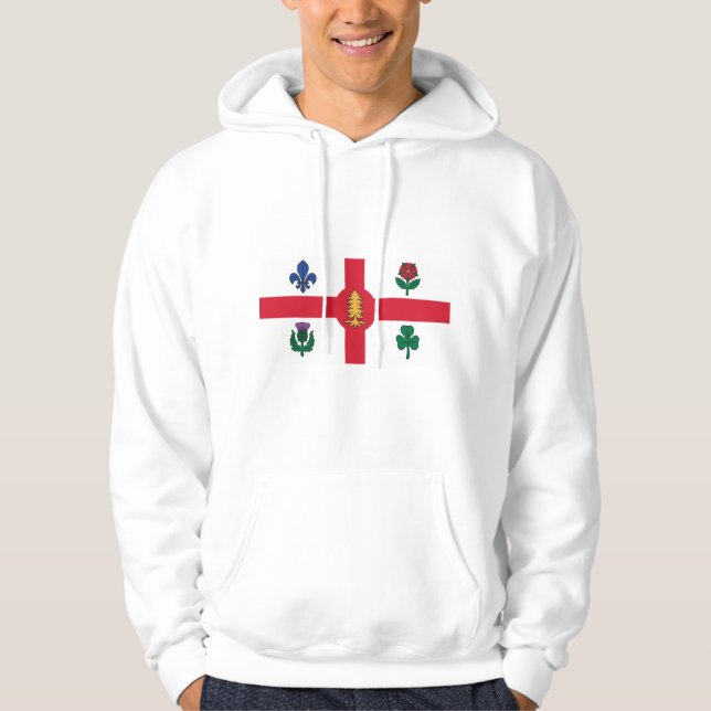 Veste À Capuche Sweat-shirt à capuche avec drapeau de Montréal, Ca (Devant)