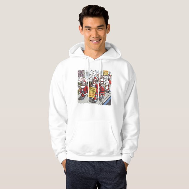 Veste À Capuche Sweat-shirt à capuche blanc Santa Strike (Devant entier)