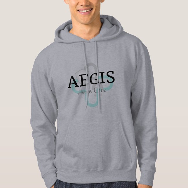 Veste À Capuche Sweat-shirt à capuche gris - Logo sarcelle superpo (Devant)