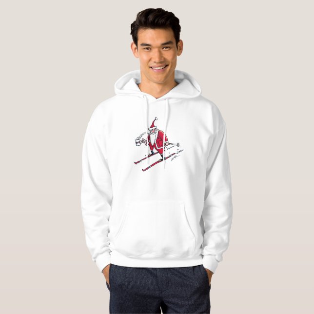 Veste À Capuche Sweat-shirt à capuche Santa Skiing (Devant entier)